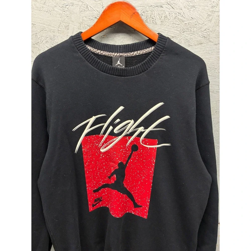 Nike Jordan Flight Sweatshirt Mens L Black Jumpman Graphic Fleece Streetwear